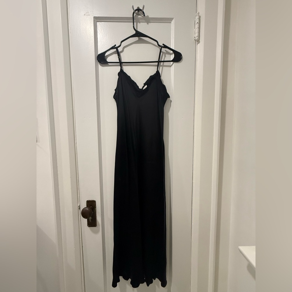 Black Wilfred Vegan Silk Slip Dress